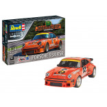 KIT PARA MONTAR REVELL GIFT SET JÄGERMEISTER MOTOR SPORT 50TH ANNIVERSARY PORSCHE 934 RSR 1/24 104 PEÇAS COMPLETO COM TINTAS COLA E PINCEL REV 05669